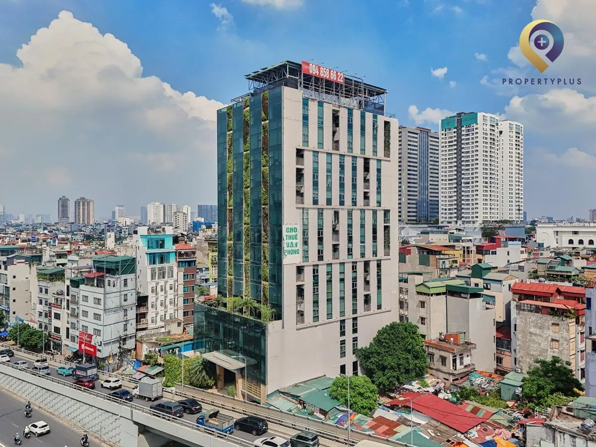 Toàn cảnh tòa nhà IMedia-Tower trên đường Trường Chinh, Đống Đa.